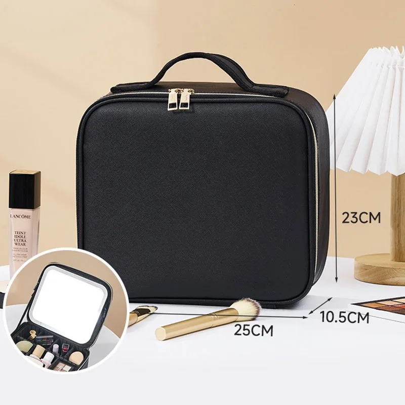 LED makeup box with light and mirror large capacity high-quality tactile makeup bag makeup bag 241106