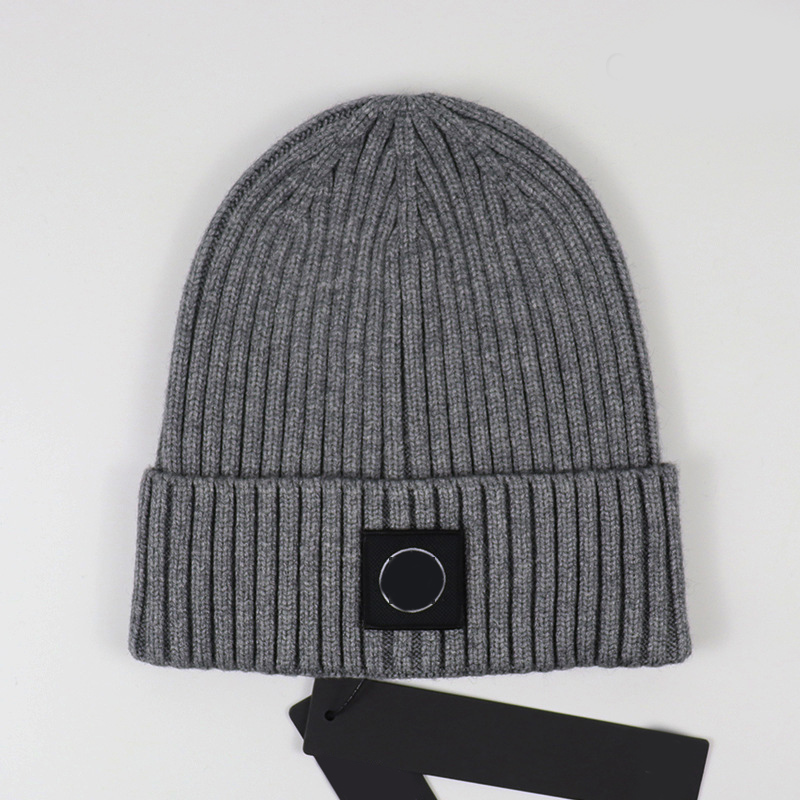 Knitted bonnet luxe stone beanie designer winter hats island trendy solid color cuffed brim letter simple warmth outdoor ski skull cap embroidery zl246 C4