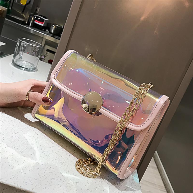Clear Transparent PVC Shoulder Bags Women Candy Color Women Jelly Bags Purse Solid Color Handbags Large Capacity Crossbody Bag