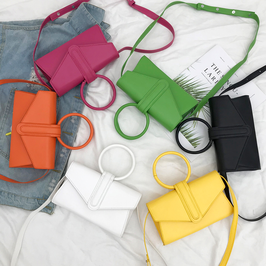 Candy Color Crossbody Bag Hand Bag Women 2022 Fashion Simple Designer Handbag Woman Luxury PU Leather Solid Color Clutch Ladies