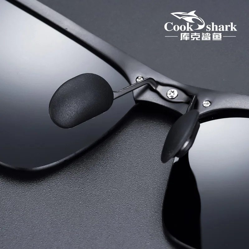 Cook Shark Aluminum Magnesium Sunglasses Mens Sunglasses HD Polarized Driving Glasses 241106