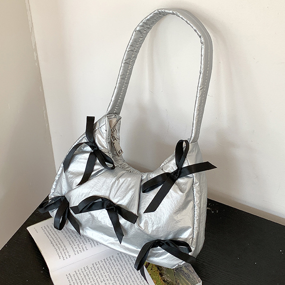 Underarm Bag Women Tote Bag Niche Design Autumn and Winter Handbag 2024 Sweet Girls Bowknot High-Grade Shoulder Commuter Bag