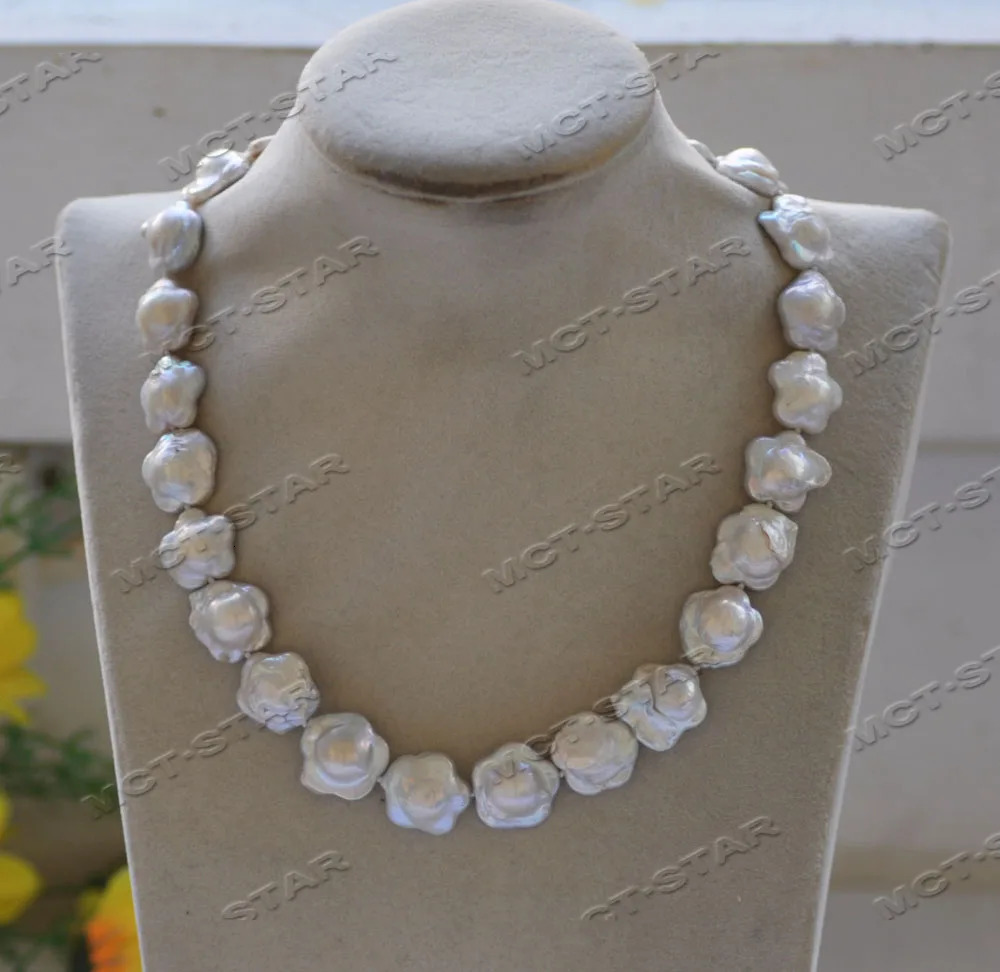 Z12713 set 16mm white plum blossom FW pearl necklace bracelet earrings 241106