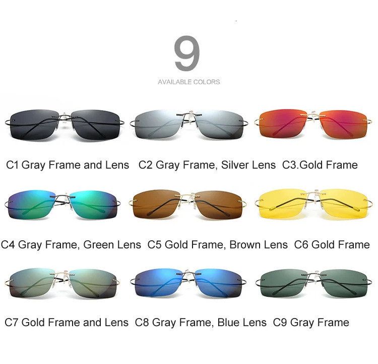 8.9g pure frameless high-definition night vision goggles polarized sunglasses memory mirror fishing sunglasses Oculos Gafas De Sol 241106