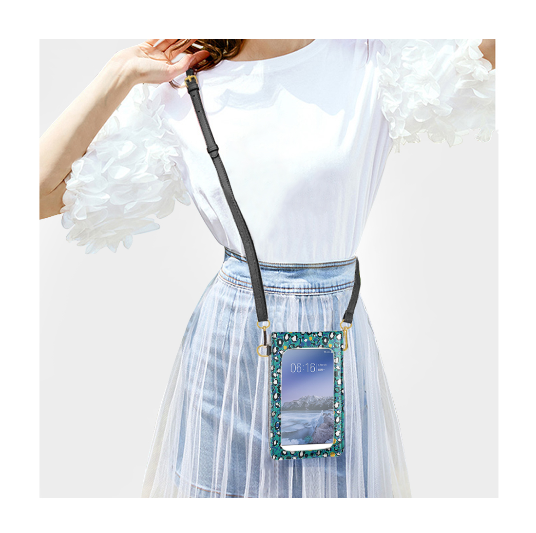 Noisydesigns Custom Women Luxury Business Messenger Bag Cell Phone Ladies Purse Clutch Shoulder Straps Golden Flower Pattern