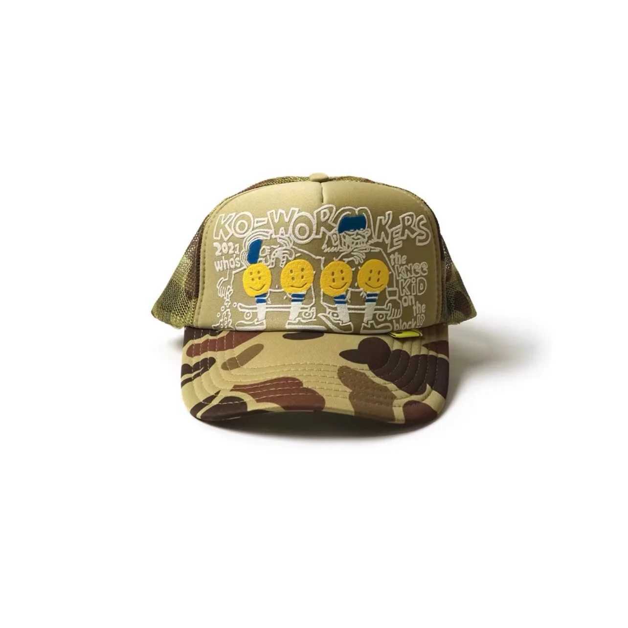 Snapbacks 22AW KAPITAL Hirata Kazuhiro camouflage foam printed mesh breathable splicing baseball cap S241167