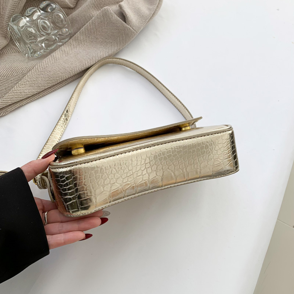 Women Classic Shoulder Bag Simple Style PU Fashion Bag Adjustable Strap Small Leather Purses Stone Pattern Everyday Shoulder Bag