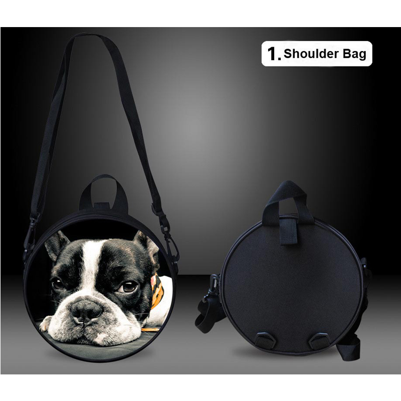 ELVISWORDS Round Shoulder Bag Women Tattoo Pattern Crossbody Bag Lady Messenger Bags Women Handbag Skull Coin Purse Canvas Bolsa