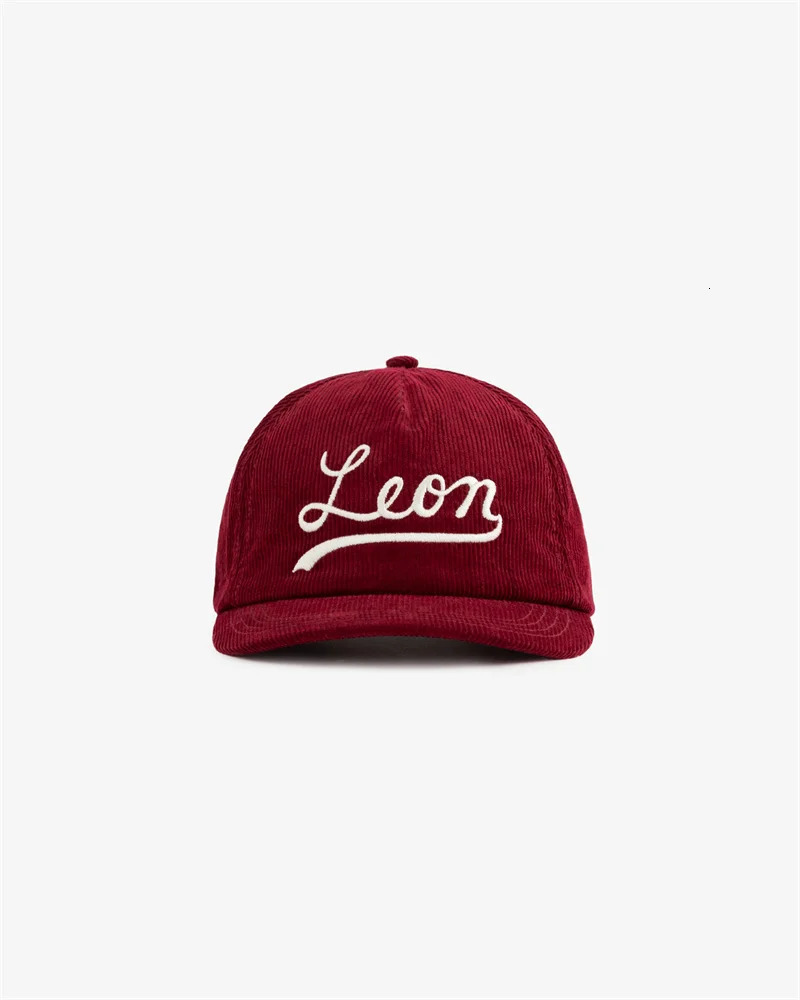 ly arrived Leon Embroidery Corduroy mens hat snap button hat open top baseball cap casual #798 241107