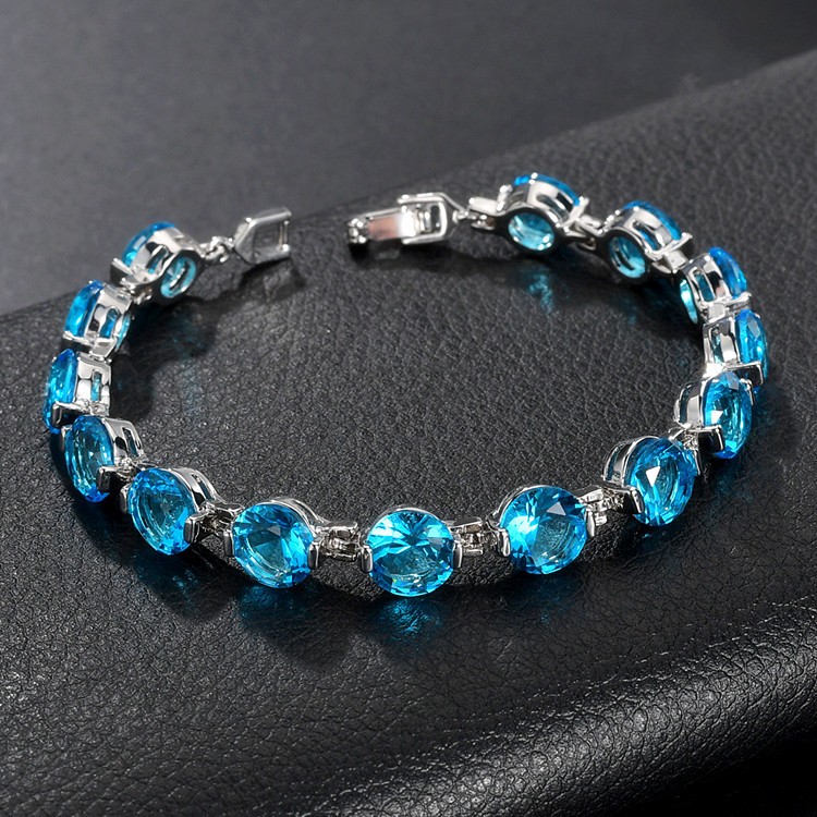 2024 Choucong Brand Wedding Bracelets Luxury Jewelry 18K White Gold Fill Round Cut Champagne Zircon CZ Diamond Tennis Party Women Wedding Bangle Gift