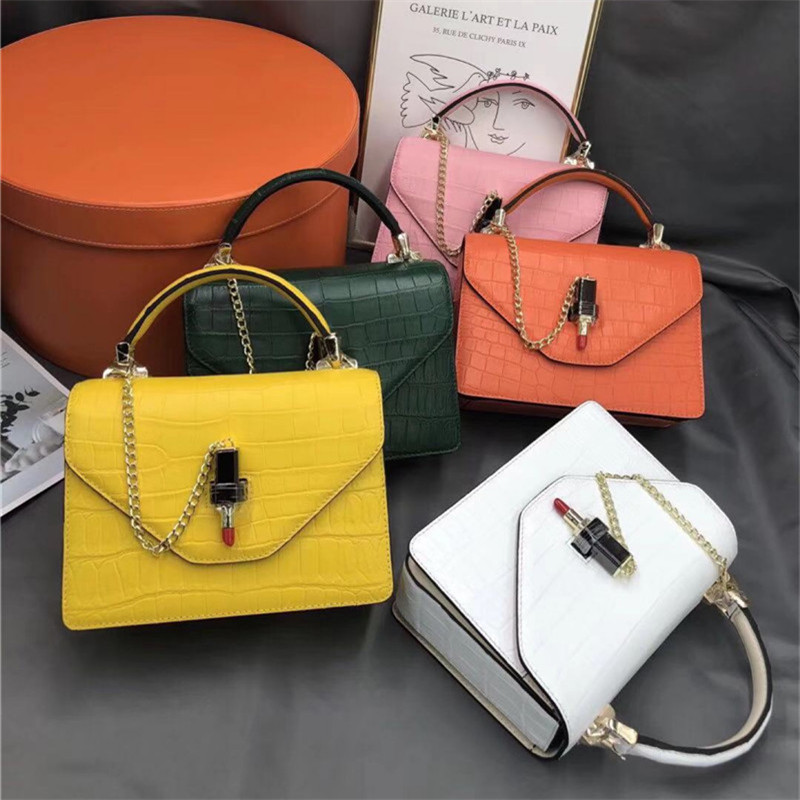 Fancy Genuine Crocodile Belly Skin Lady Small Yellow Purse Women Mini Handbag Real Alligator Leather Female Single Shoulder Bag