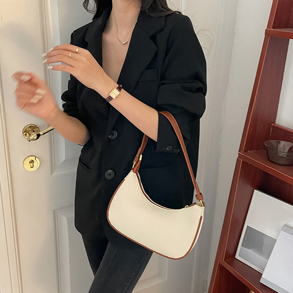 2023 New Stylish Crescent Women PU Leather Shoulder Bag Personalized Fashion Daily Shoulder Handbag Underarm Pouch for Women