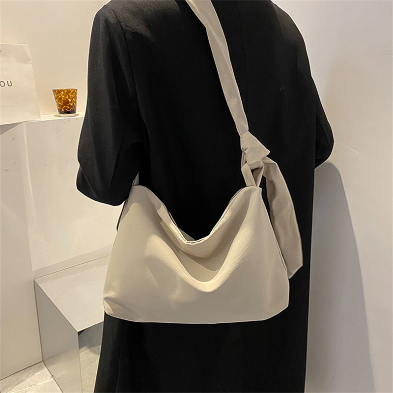 Black Crossbody Bags for Women 2022 Designer Handbag Nylon Shopper Girls Chain Removable Adjustable Strap Messenger Shoulder Bag