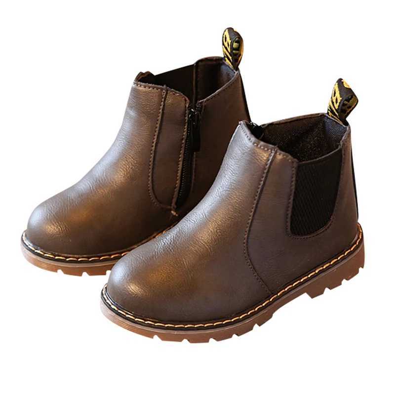 Children Short Boots Soft Sole Waterproof Korean Sle Childrens Boots Leather Boots Toddler Girls Boots Kids Snow ShoesXJ241206