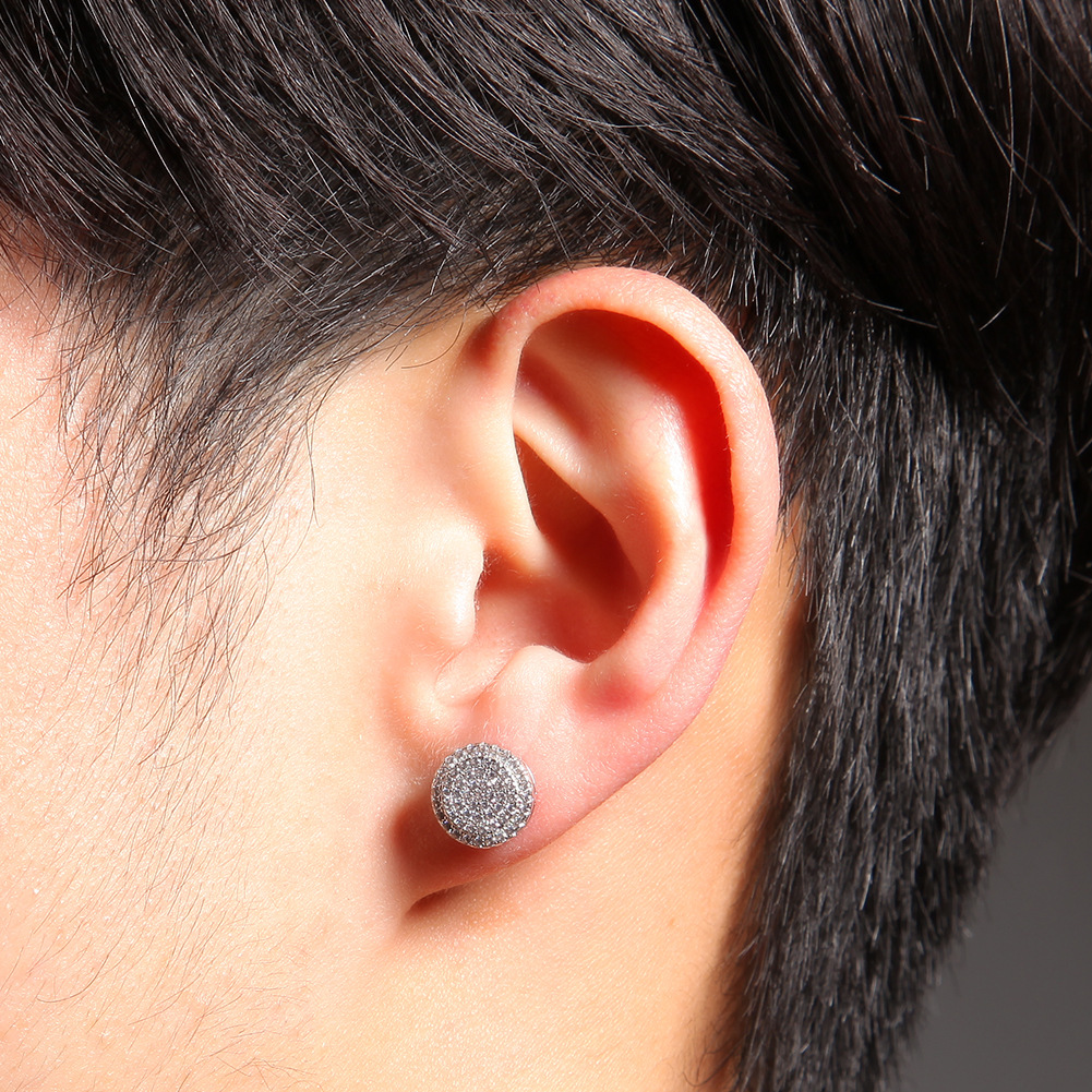 Double Layer Hip Hop Screwback Studs with AAA Zircons - 18k Gold Plated S925 Sterling Silver Earrings