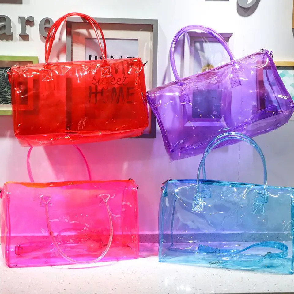 Transparent Jelly Bag Swimming Outdoor Sports Beach Waterproof Leisure Large Capacity Messenger Bag 241106