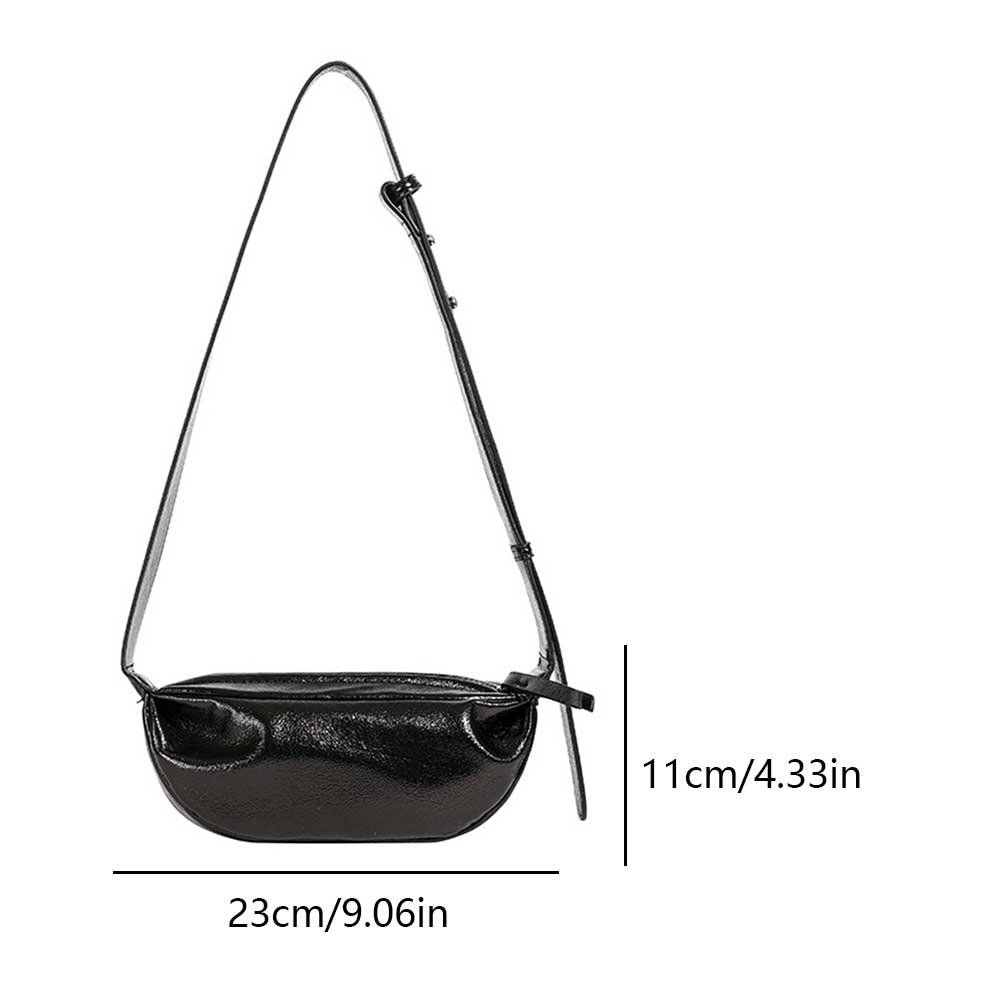 Fashion Black Dumpling Bag PU Trendy Women's Crossbody Bag 2024 New Hobo Bag Vintage Premium Sense Sling Bag Casual Shoulder Bag