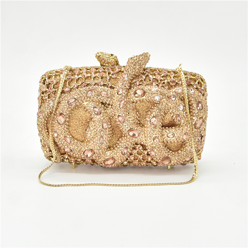 New Italian Crystal Clutch for Women with Diamonds Luxury Women's Party Handbag Design Square Clutch