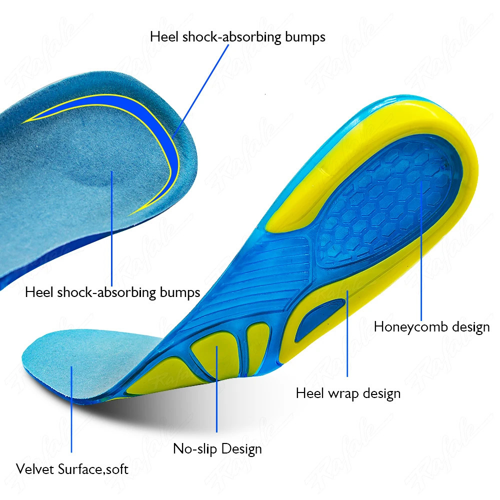 Thick silicone gel soft sports insole massage pad Orthodontic foot care insole shock pad 241106