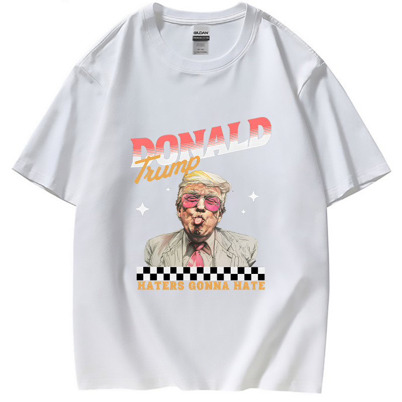 New Trump Summer Collection Half Cotton Casual Fashion Short Sleeve T-shirt Trendy Hoodie