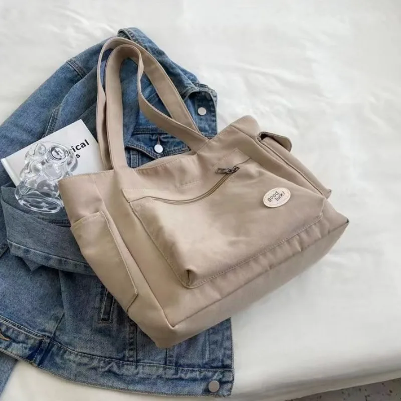 Women's Fashion Shoulder Bag Class Large Capacity Student Tote Bag 2024 New Canvas Commuter Handbag Women Bag