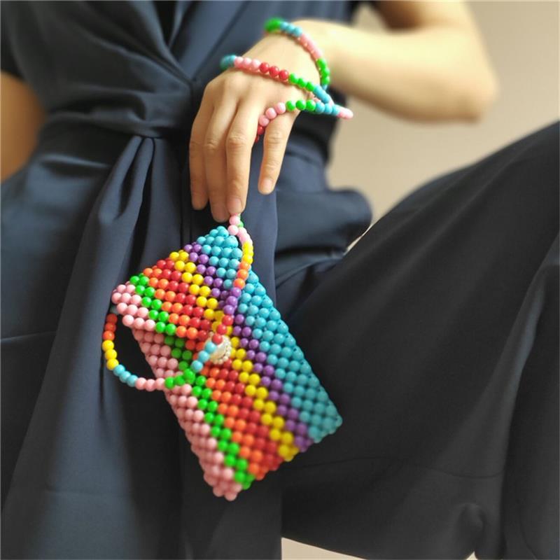 18.5x9CM Acrylic Candy Rainbow Fancy Bead Bag Mini bag a5960