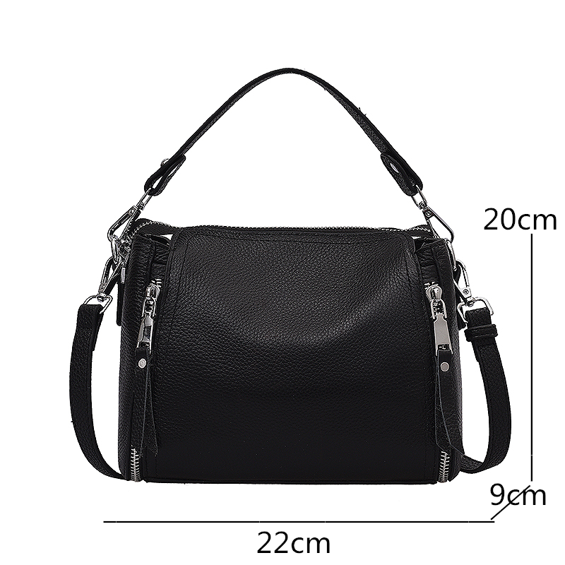 Designer Genuine Leather Messenger Bags For Women High Capacity Handbags Travel Luxury Cowhide Crossbody Bag Female Shoulder Bag