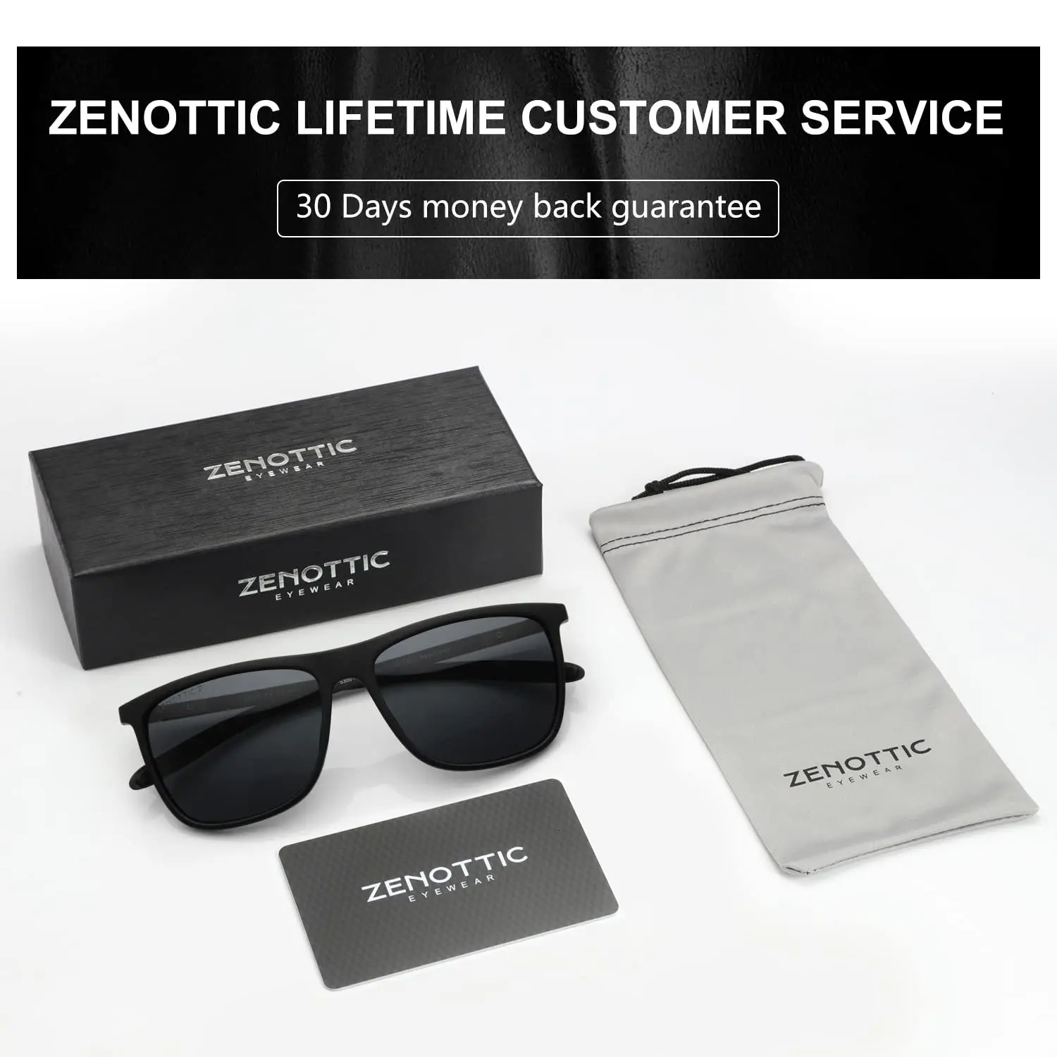 ZENOTTIC Square Polarized Mens Sunglasses Ultra Light Carbon Fiber Sunglasses Driving Fishing Golf Sports UV400 Protection 241106