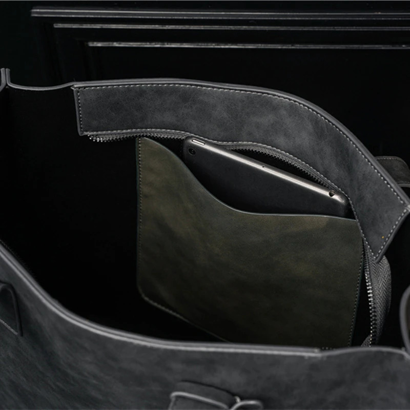 Fashion Retro Mens Messenger Bag Tote Large Capacity Crossbody Men Handbag Multifunctional Pu Leather Shoulder Bolsas 241106