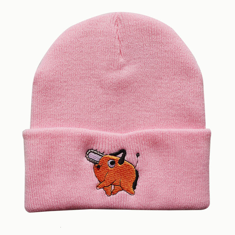 High quality design, men and women Anime cartoon Pochita embroidered knitted dog chainsaw man woolen hat