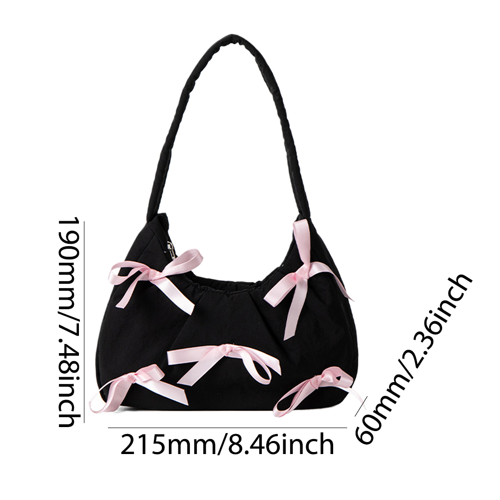 Underarm Bag Women Tote Bag Niche Design Autumn and Winter Handbag 2024 Sweet Girls Bowknot High-Grade Shoulder Commuter Bag
