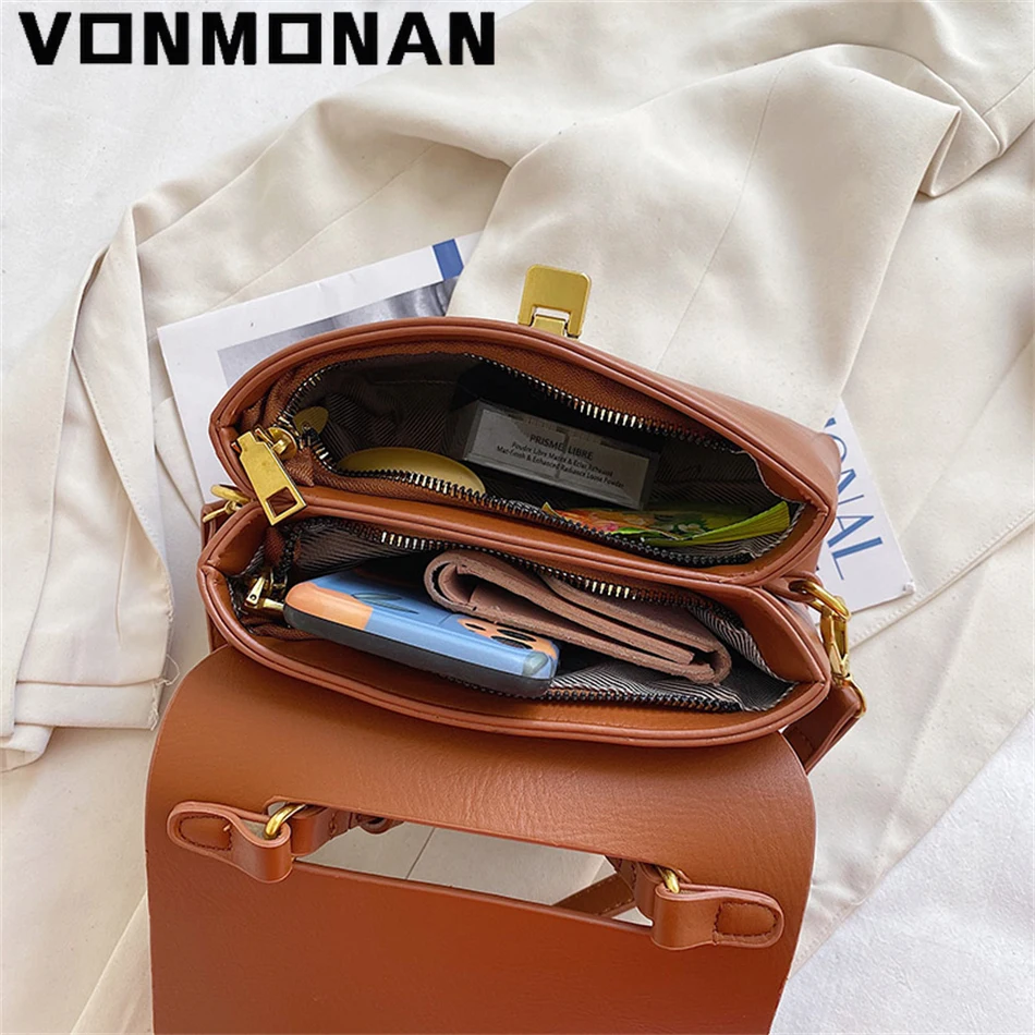 Vintage Tote Bag 2024 Winter New Quality PU Leather Women's Designer Handbag Purses Luxury Designer Mini Shoulder Messenger Bag