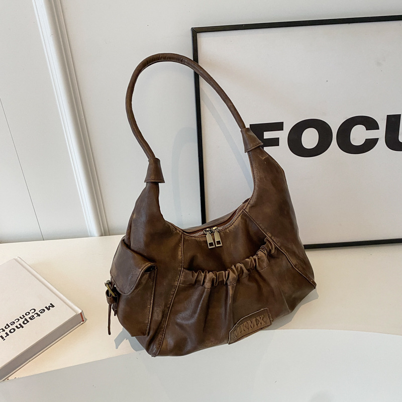 Luxury Design Fashion Zipper Underarm Bag Streetwear Grunge Vintage Handbags Aesthetic Shoulder Bags Women Casual
