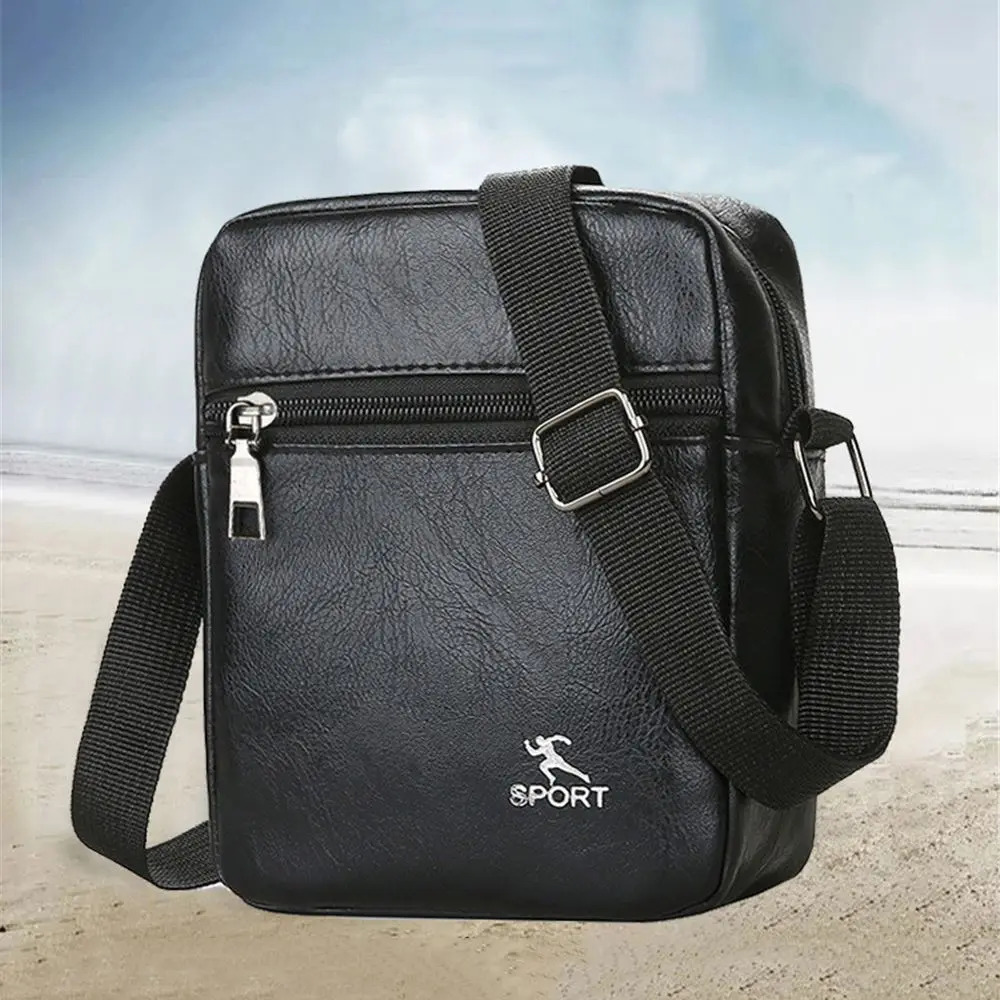 Men PU Leather Zipper Crossbody Messenger Bag Office Worker Sling Shoulder Bags Travel Brown Handbags Small w241106