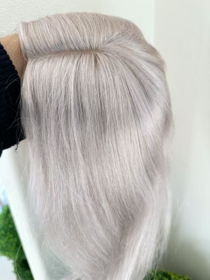 Silver grey straight lace front wig 13x4 hd lace frontal wigs or women ash blonde glueless wig full natural raw brazilian human hair wigs