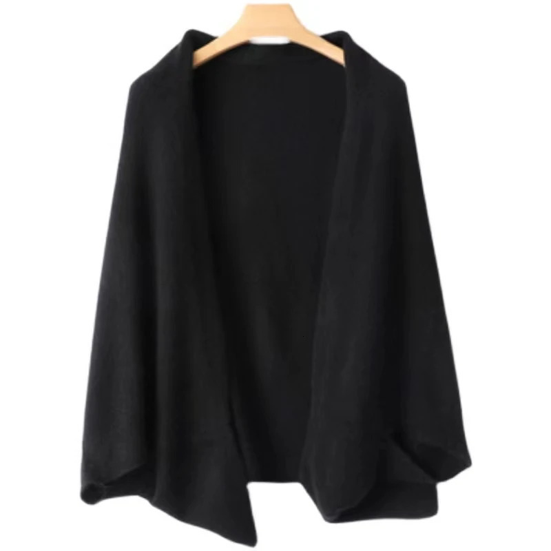 Cashmere Cape Draped Over Womens Knitted Warm Jacke Dual-purpose Scarf for Autumn and Winter 241107