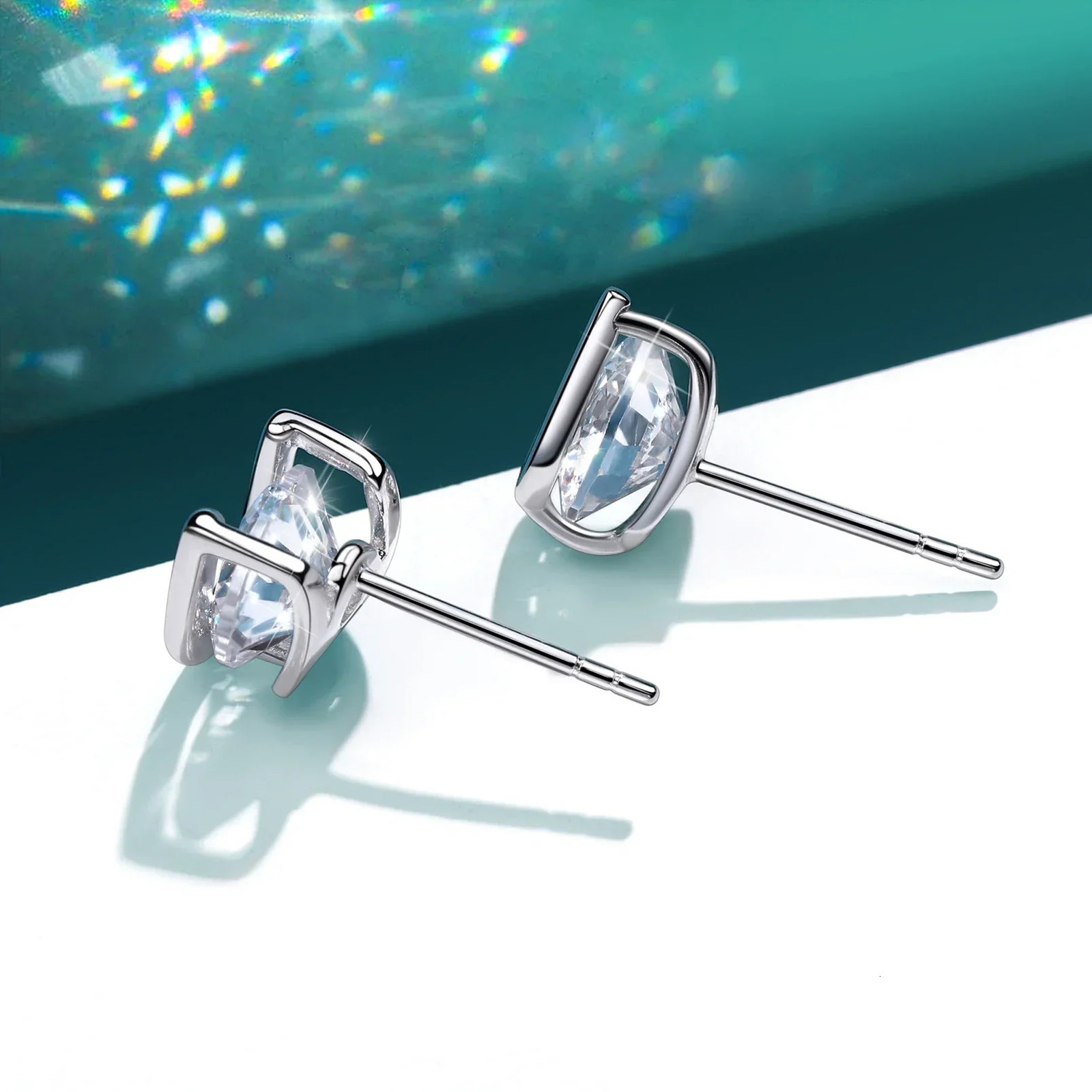 U7 925 sterling silver white cubic zirconia 8mm womens birthday gift 241106
