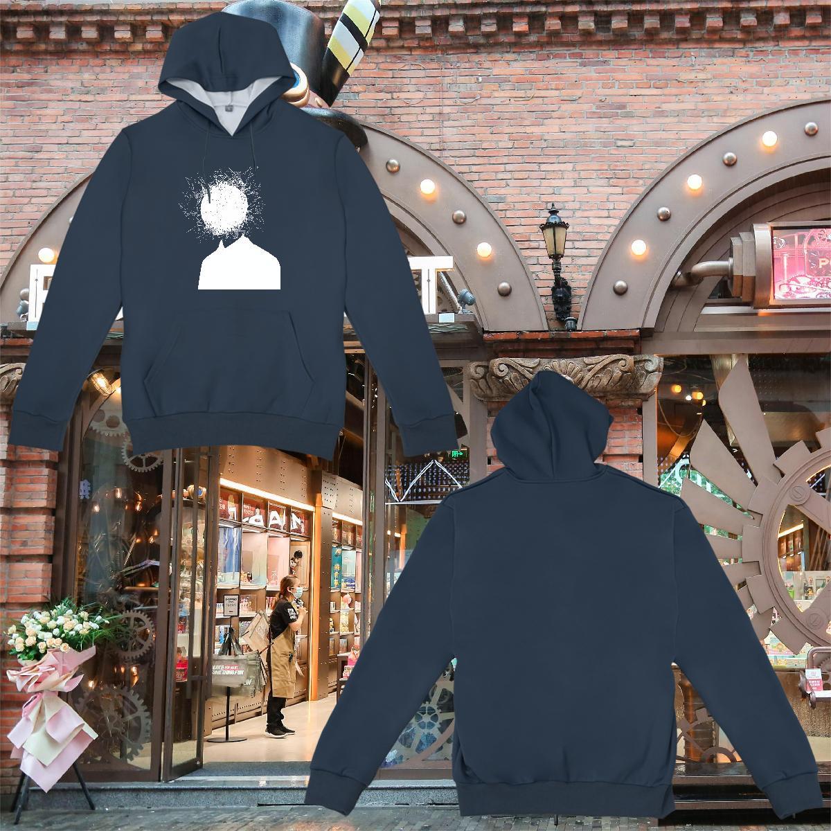 DIY Mens Hoodie Hooded Collar Long Sleeves Loose Fit Men Hoodie Anime Oversized US Size Clothes Hoodie Street wear Hip Hop Cotton 350g