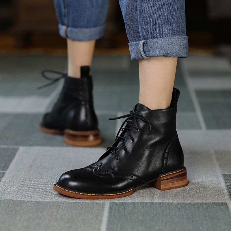 2024 New Autumn Shoes Lace-Up Winter Block Ankle For Women Atos De Mujer Womens Chunky Boots