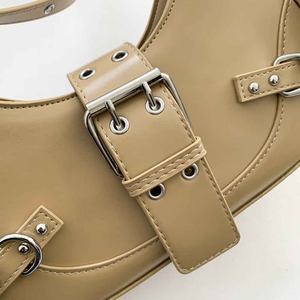 Women Cool Style Crescent Bag Adjustable Strap and Buckle Y2K Shoulder Bag Trendy Travel Bag Large Capacity for Party Vacation