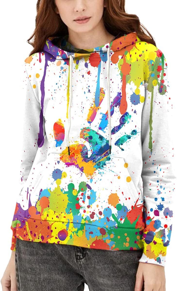 Hoodie for Mens Womens Unisex Colorful Graphic Hoodies 3D Print Cool Sweatshirt Cool Design with Pocket for Men and Women Graphic Cool colored pattern