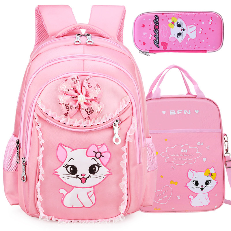 Sweet cat girl School Bags Cartoon Pattern Kid Backpacks Children School Backpack Girl Bag light Weight Girls mochilas infantil