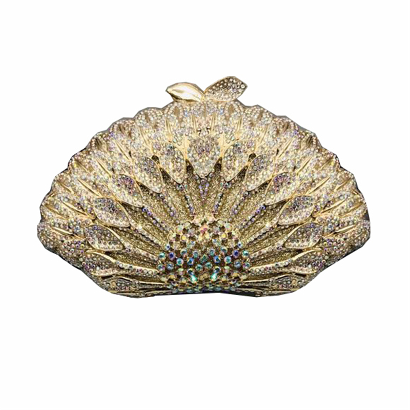 Latest Design Female Handbags Lady Chain Metal Shoulder Bag Clutches Bag Women Wedding Clutches Bags Purse for Bride