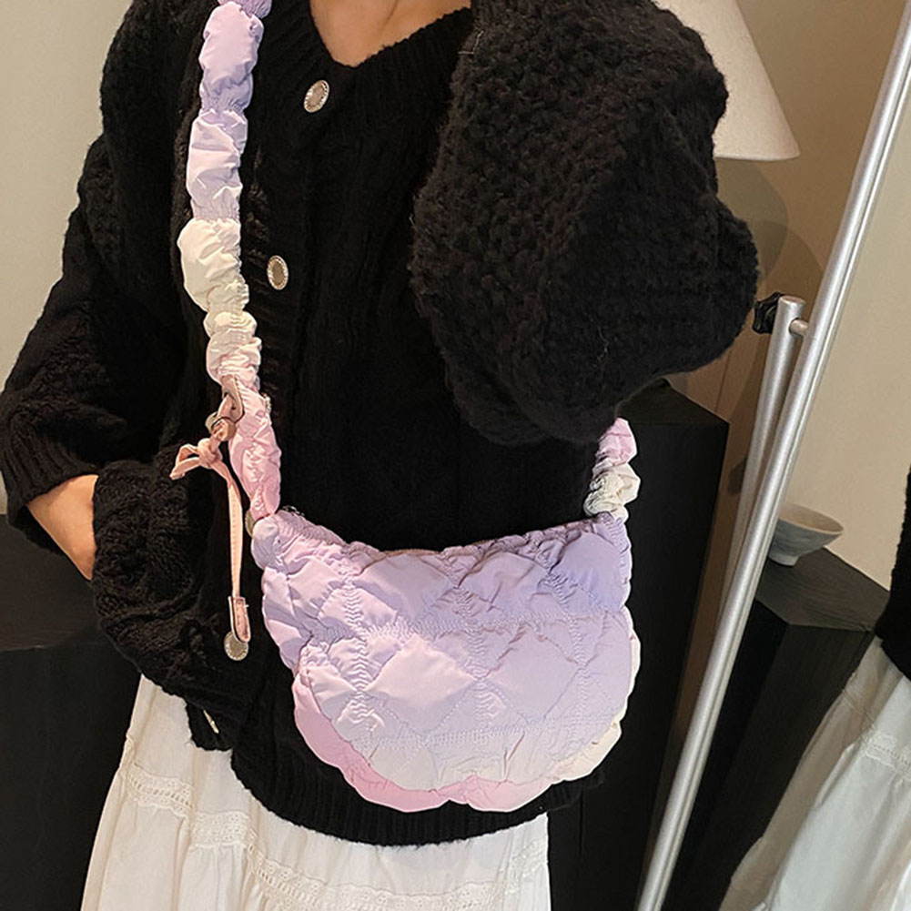 Fashion Pleated Cloud Bag for Women Designer Ruched Handbag Luxury Nylon Quilted Padded Shoulder Crossbody Bag Female Purse 2023