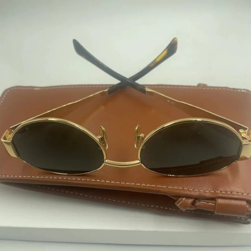 Womens oval shaped small sunglasses summer eye mask retro unisex sunglasses UV400 241106