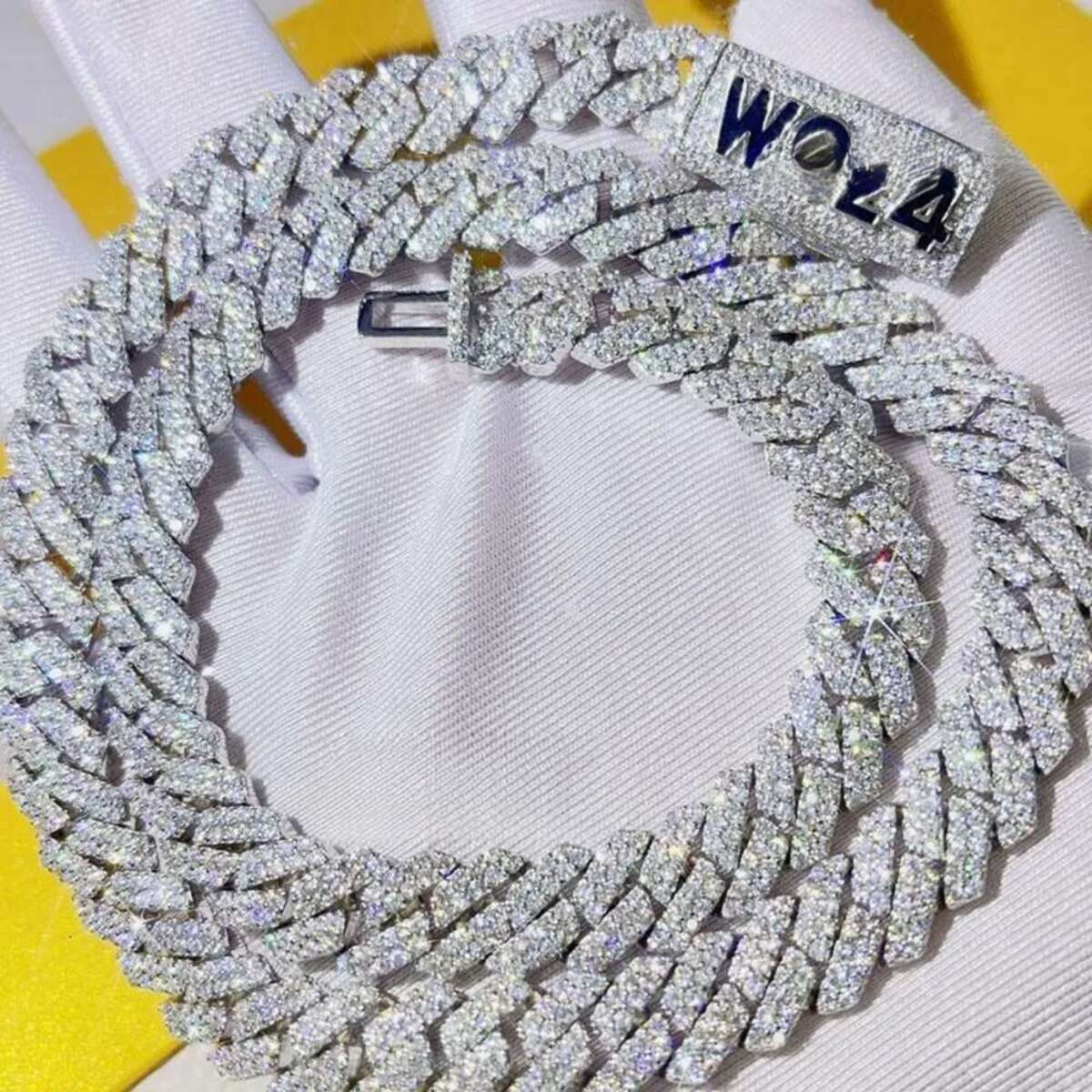 designer jewelry chains for 10-14mm bracelet men sier k chain pass dia tester GRA VVS moissanite cuban necklace