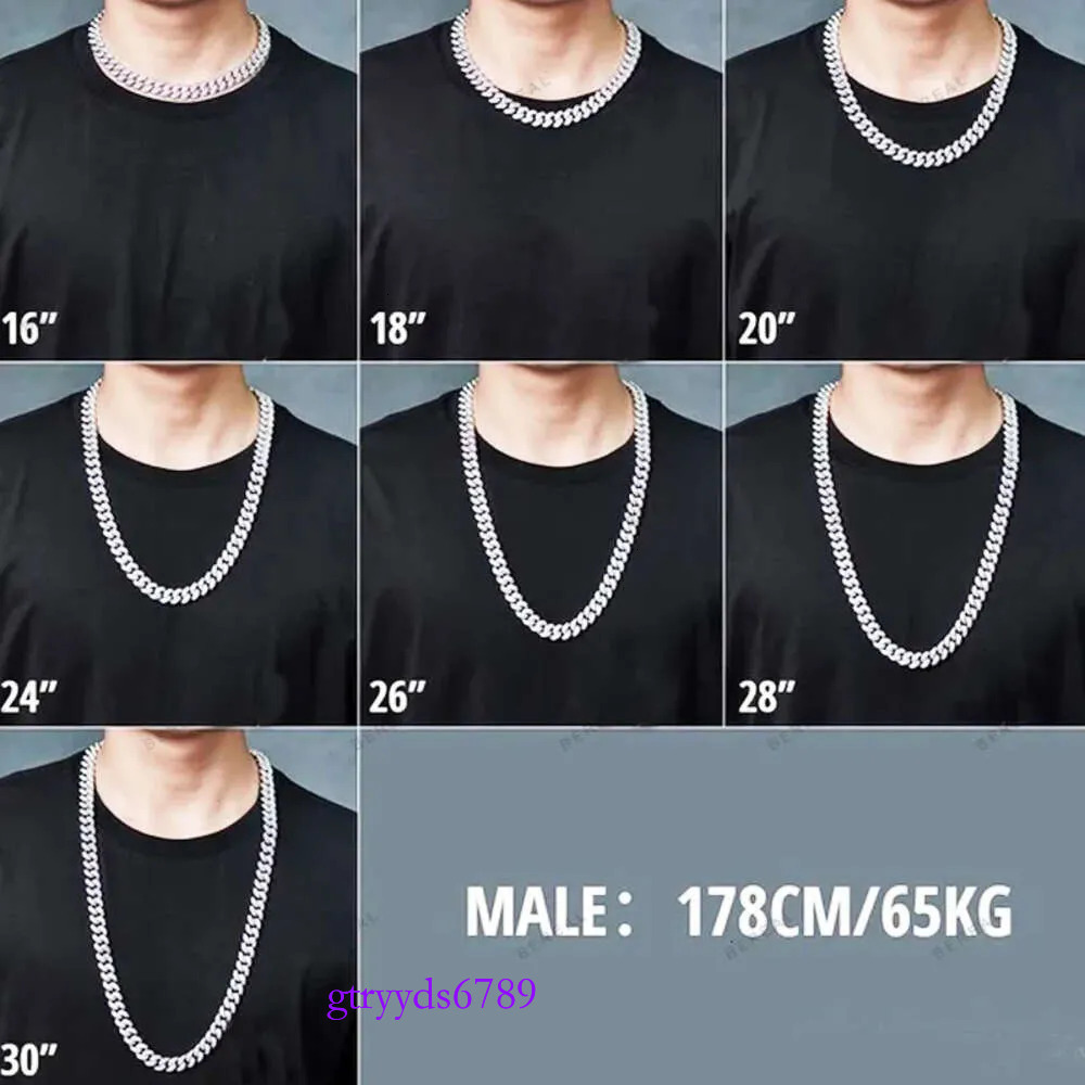 Wholesale 10K 14K Solid Real Gold 8MM Cuban k Chain Bracelet Iced Out Hip Hop Moissanite Necklace Fine Jewelry Men Women