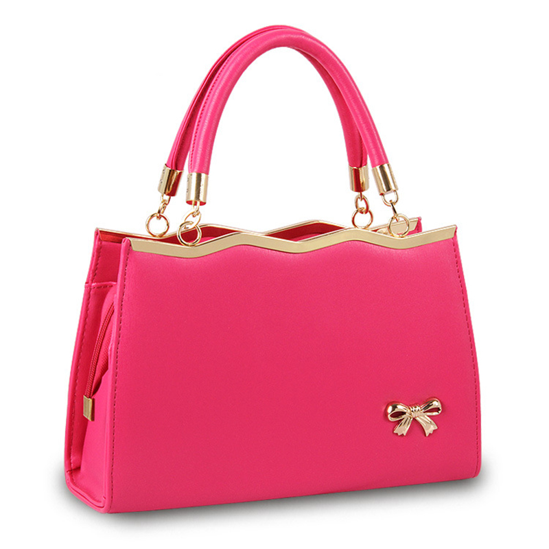 Women's Fashion Shoulder Bags 2022 New PU Leather Bow Solid Handbags Ladies Casual Large Capacity Square Bags Sac A Main Femme