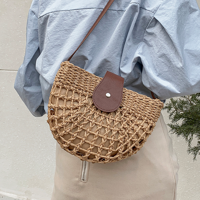 Chic Straw Handbags For Women Large Capacity Female Crossbody Bag All-Match Shoulder Woven Bags 2022 New Basket Sac A Main Femme