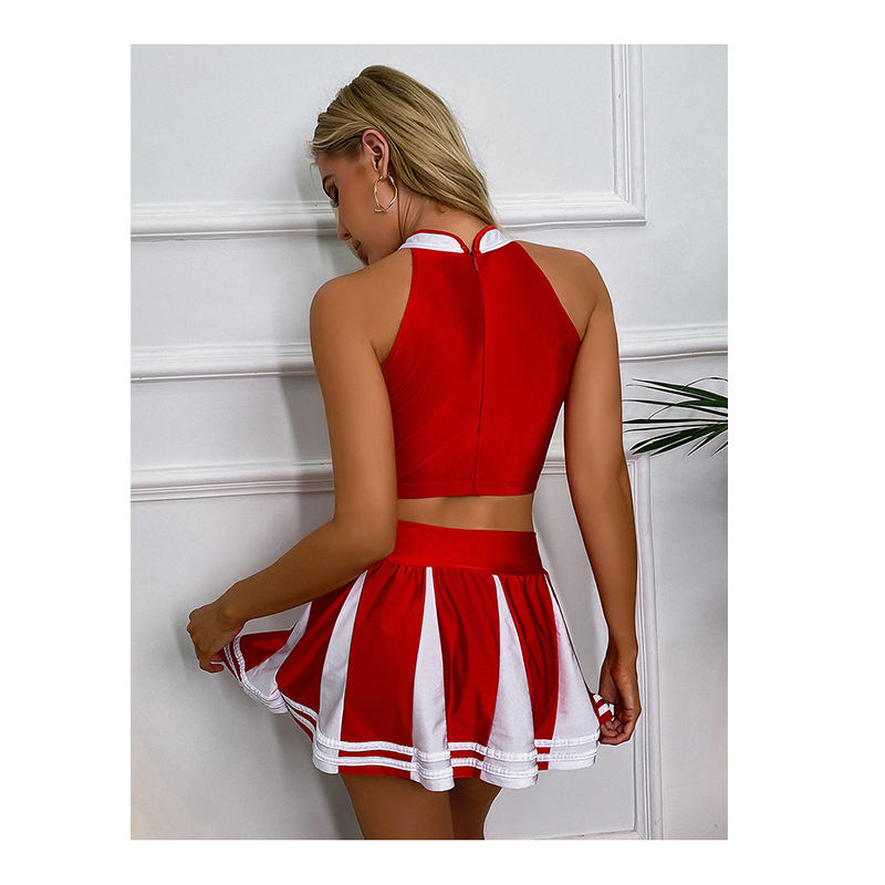New erotic uniform sleeveless sexy erotic lingerie jk uniform two-piece set